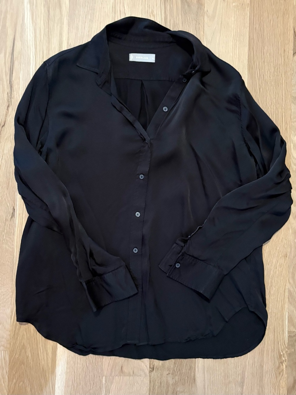 Everlane Textured Button-Down Shirt - black